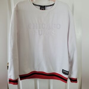 Chicago Bulls White Sweatshirt With Red And Black Accents